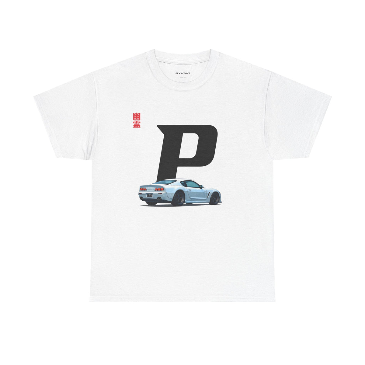 SykMo Racing Tee - Minamoto Phantom SS - Letter P (White)