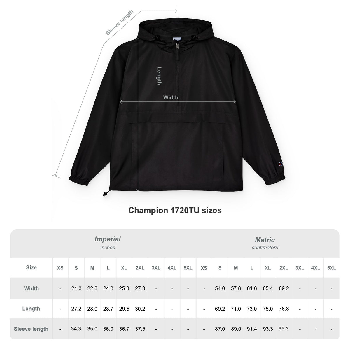 SykMo Packable Anorak Jacket — Champion Chest Logo Windbreaker