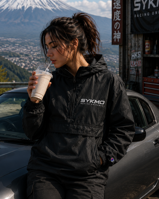 SykMo Packable Anorak Jacket — Champion Chest Logo Windbreaker