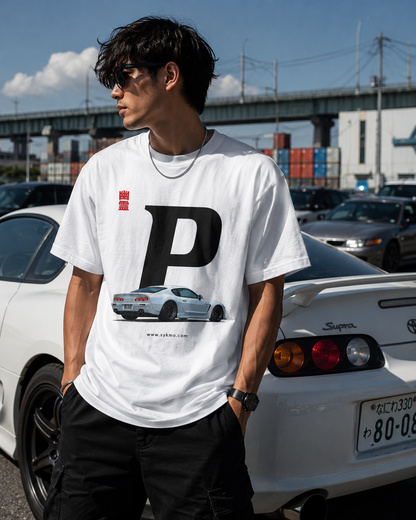SykMo Racing Tee - Minamoto Phantom SS - Letter P (White)