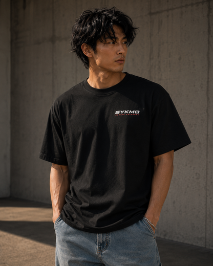SykMo Minamoto Premium Tee – Wheel Edition (Black)