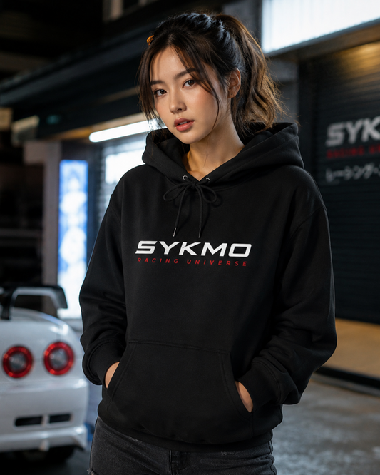 SYKMO Racing Hoodie – Embroidered Core Logo (Black)